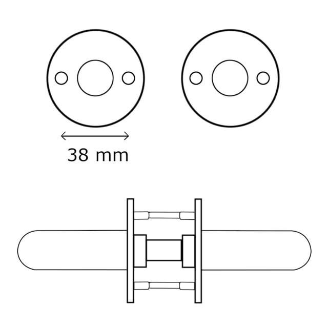 Randi Line 18 Türgriff 709005AB Coupe massive Rosette CC38, Set