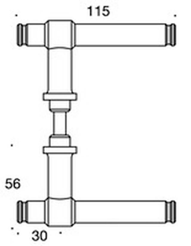 Randi door handle P301094AB H-shape ø16mm CC30, mes.