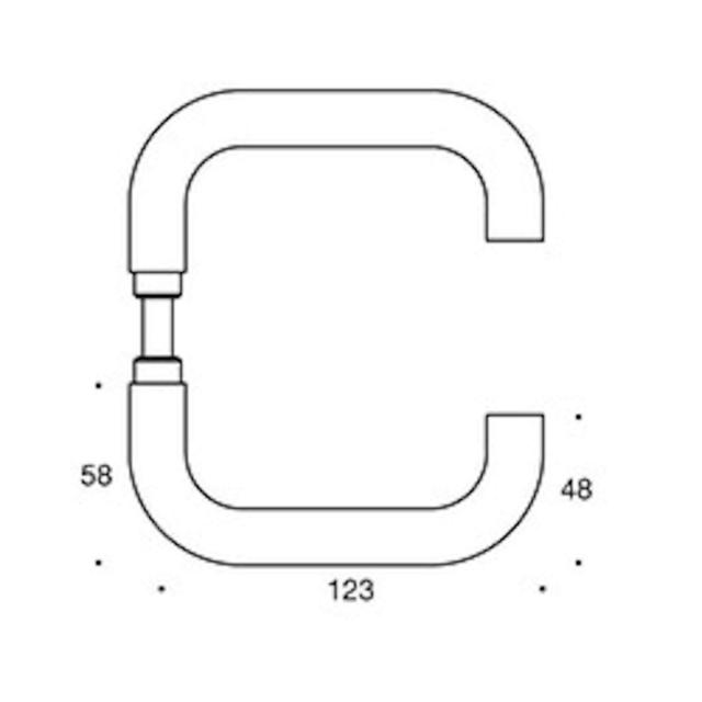 Randi Line 18 deurkruk 702005AB U massieve rozet CC38, set