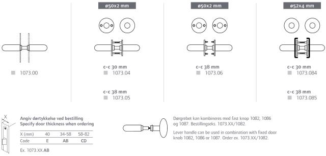 Randi Komé deurkruk 107300AB 19mm met rozet, set