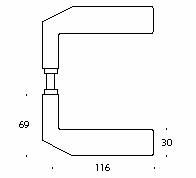 Randi Komé deurkruk 107300AB 19mm met rozet, set