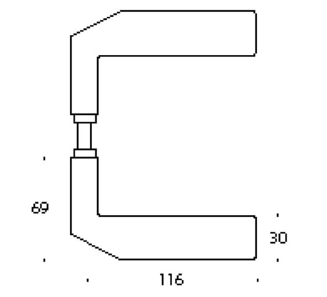 Randi Komé door handle 107304AB 19mm, w/ solid rosette, CC30, set