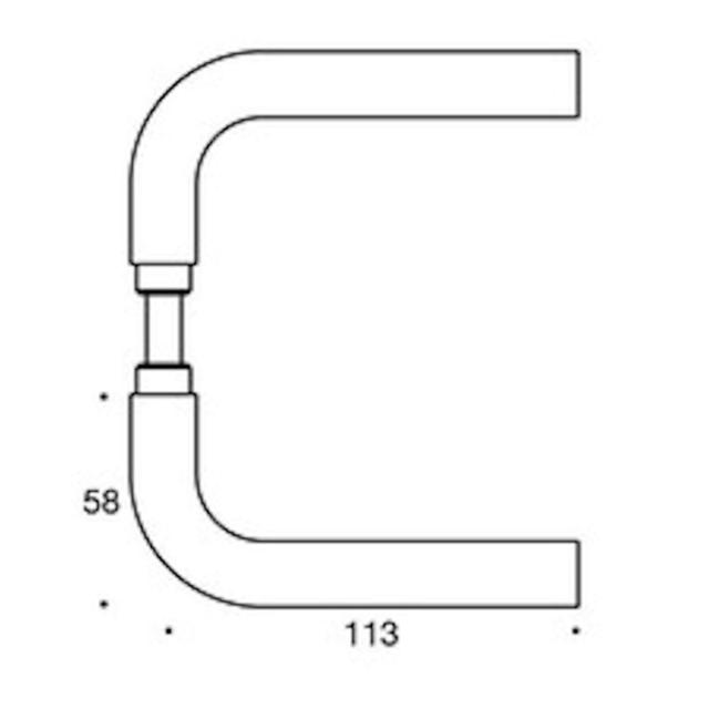 Randi Line 18 door handle L w/ rosette, black PVD