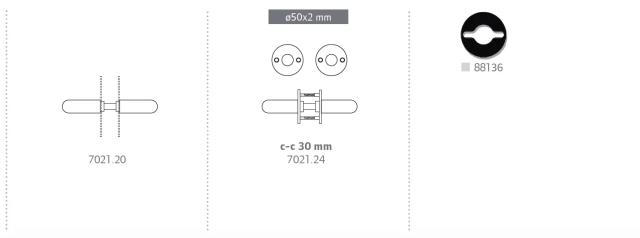 Randi Line 18 dörrhandtag 702124AB L solid rosett CC30, svart PVD