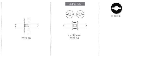 Randi Line 18 door handle F solid rosette CC30, black PVD