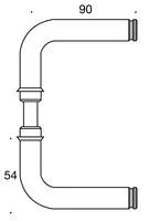 Randi door handle P301590AB H-shape ø16mm without mounting, mes.