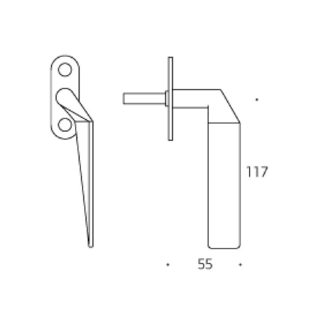 Randi paskvilgreb 174600R-43 ø14mm forkrøppet, H, 8mm stift