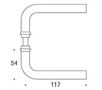 Randi dörrhandtag 101106AB 16mm massiv rosett CC38, träskruvar