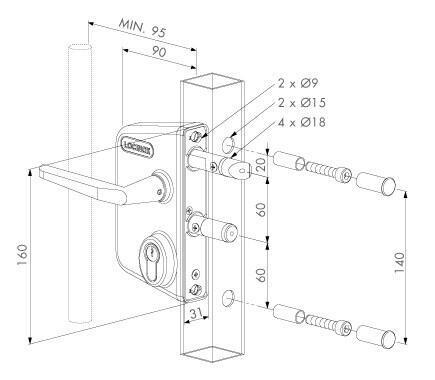 Locinox Port Lock box 40 mm square tube