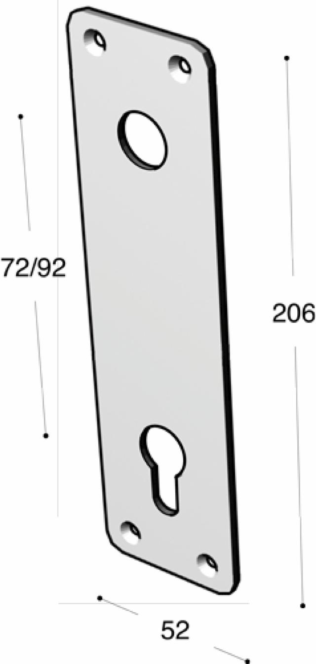 Ruko-Line Long sign 52mm - door handle hole above key c:72