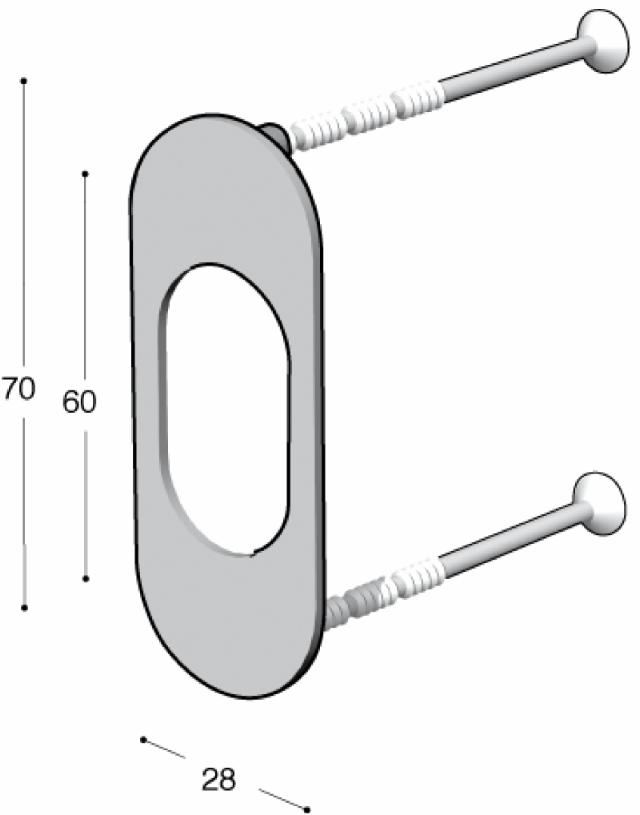 Ruko-Line cylinder rosette t. oval cyl SMP incl. M4x75 screws