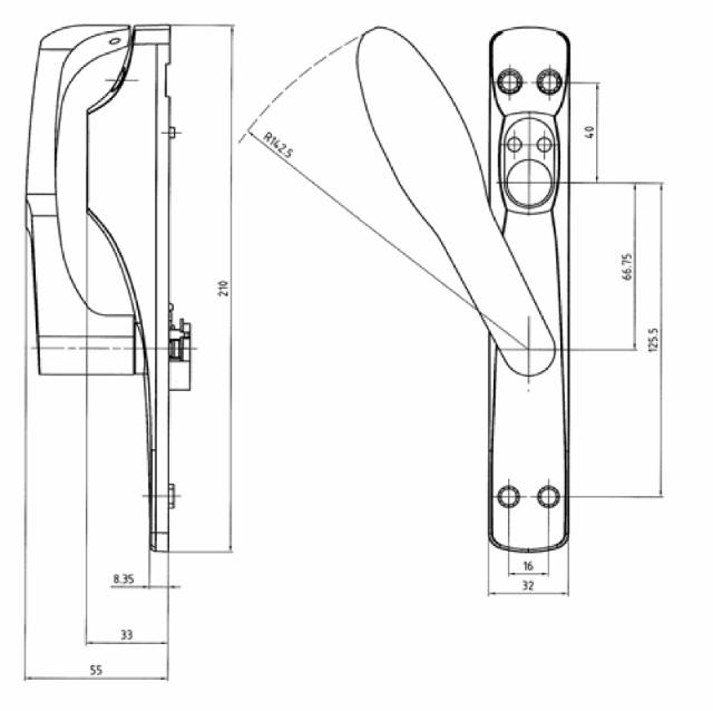 Assa emergency bracket Connect 179A H, matt chrome (953079)