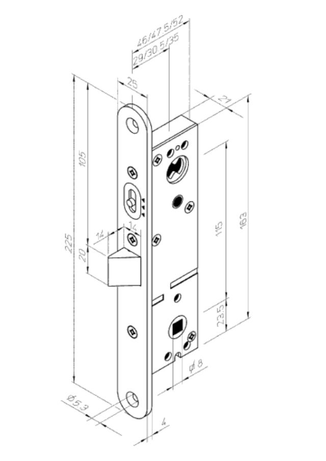 Assa låslåda LC300-35 H (990530)