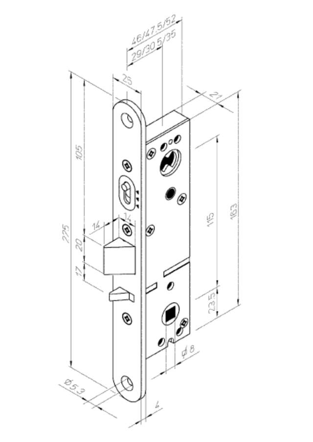 Assa Schließkasten LC301-35 V (990534)