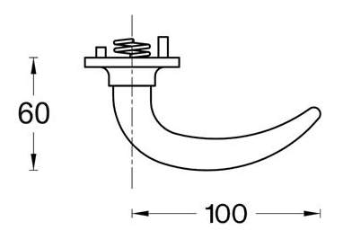 Mefa dørgreb Coupe 4304 grå (gennemgående)