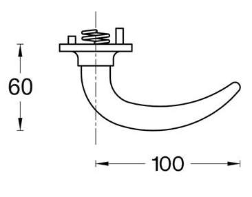 Mefa dørgreb Coupe 4304 hvid (gennemgående)
