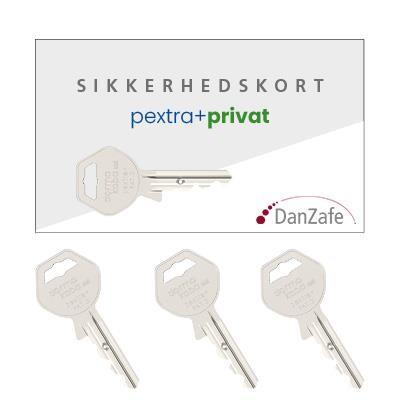 pextra+ private Security card w/ 3 keys