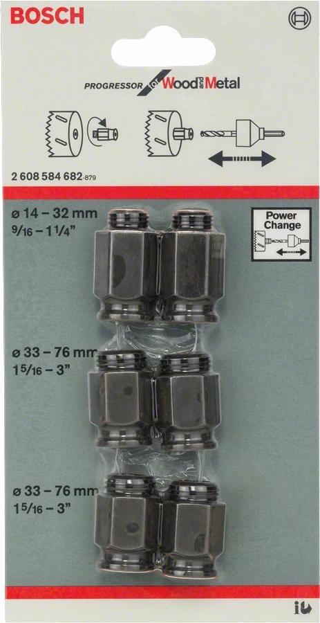 Bosch adapterset för hålsågar, 6 delar