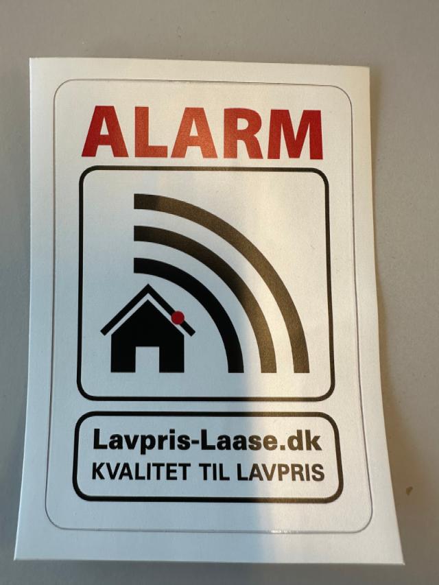 Alarm sticker own production