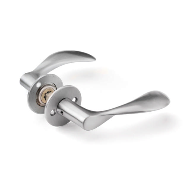 Arne Jacobsen Türgriff 111 mm mit Rosetten CC38, RS-Stahl