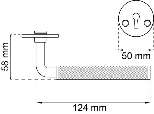 Türgriff Lexington inklusive Schlüsselplatten. Schwarz.