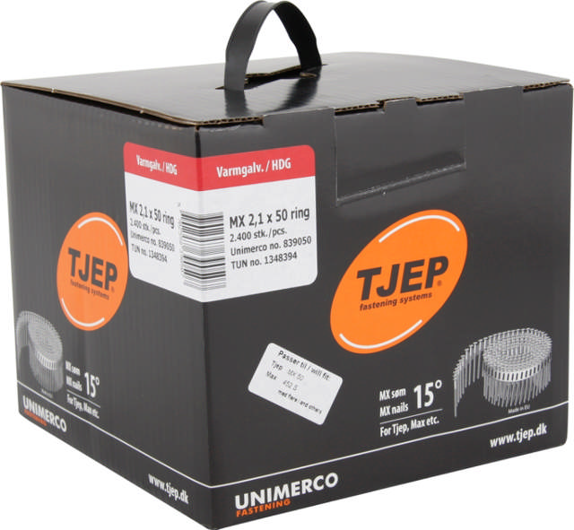 TJEP Søm Ring MX 21/50 Unimerco Varmgalv. PK m. 2400 stk.