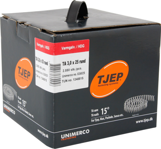 TJEP Tagpapsøm Varmgalv. 30/25 Unimerco PK m. 2880 stk.