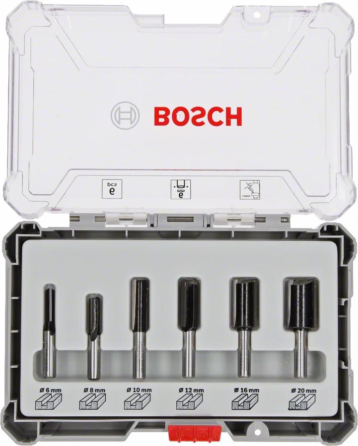 Bosch Oberfräsen-Set HM gerade 6mm 6-teilig