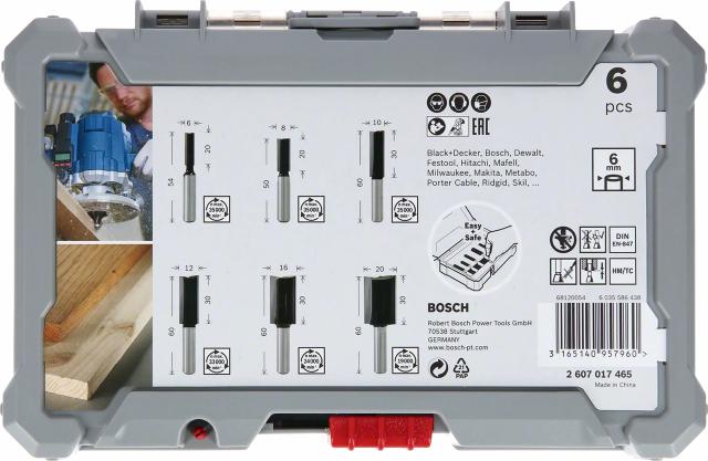 Bosch router set HM straight 6mm 6 parts