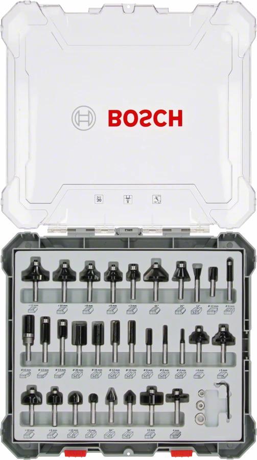 Bosch Oberfräsenset gemischt HM 8mm 30 Teile