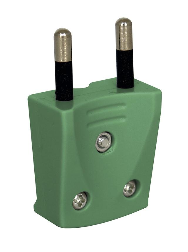 Gripo plug flat 230 volts without earth, green