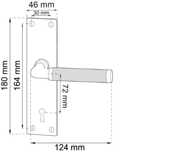 Türgriff Lexington inkl. langem Schieber Messing