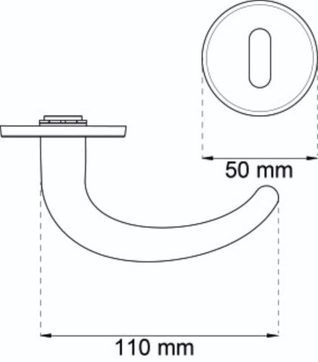 DEURKLINK COUPE LICHTGRIJS NYLON 