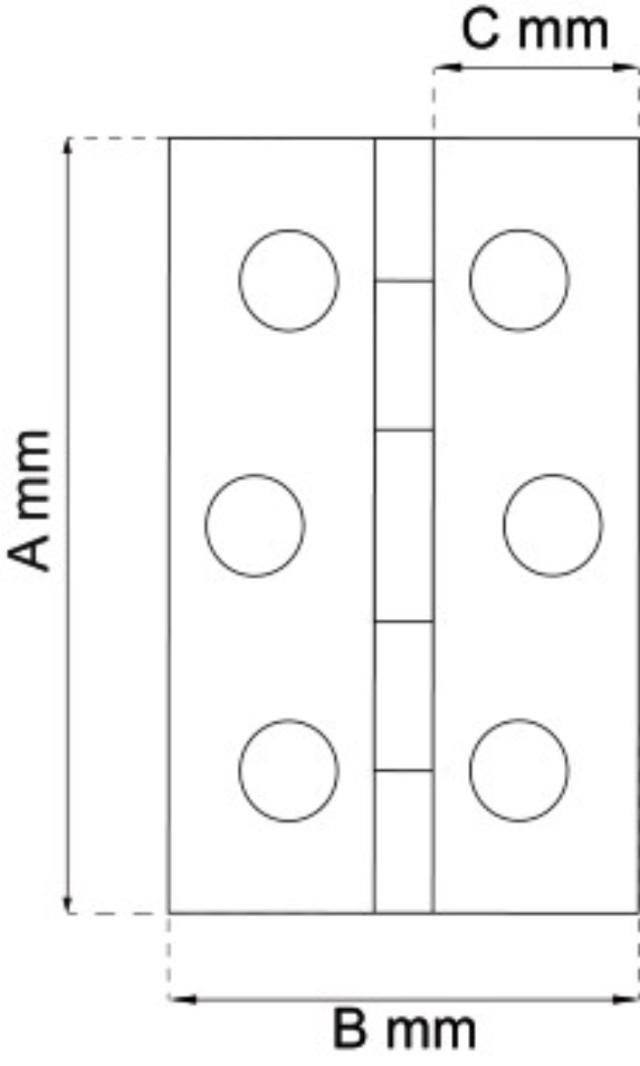 EDGE HINGE 30X25MM 2PCS.MATMESS.