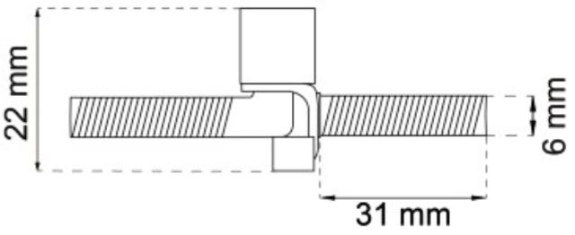 BORE HINGE.6MM TAP 2PCS.FORNIK.