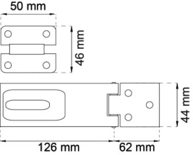 VORHÄNGESCHLOSSBEFESTIGUNG 126MM ELEKTRISCHER BODEN