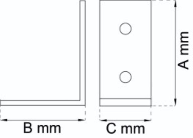 ANGLE IRON 38X38MM 2PCS ELECTRIC FLOOR. 