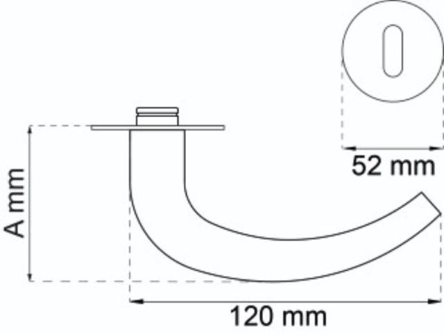 DOOR HANDLE COUPE SHAPE 19MM STAINLESS 