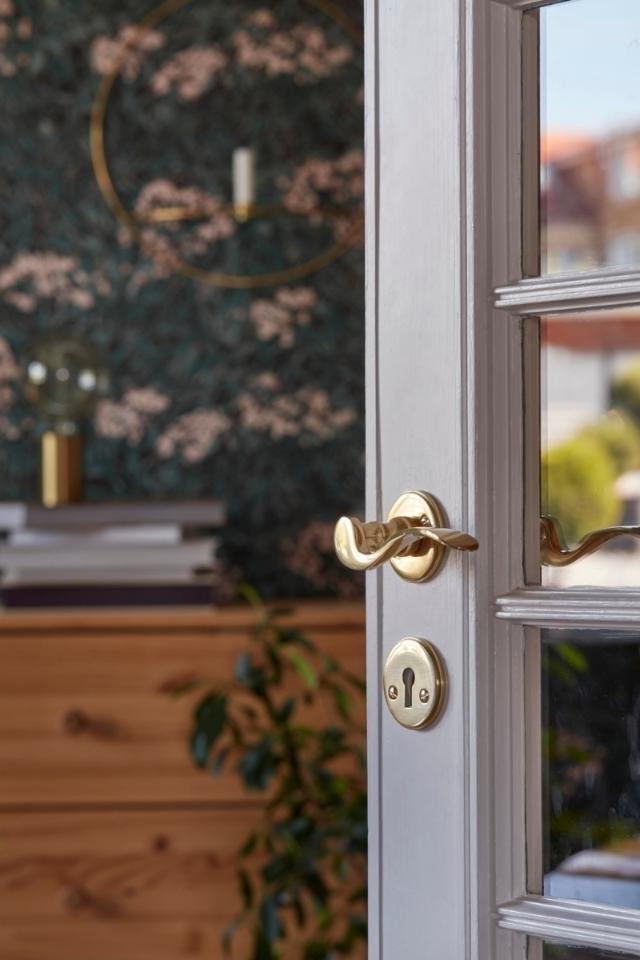 DEURKRUK INCLUSIEF SLEUTELPLATEN MESSING 