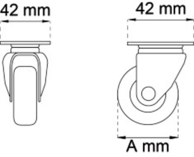 FURNITURE WHEELS SWIVEL 30MM