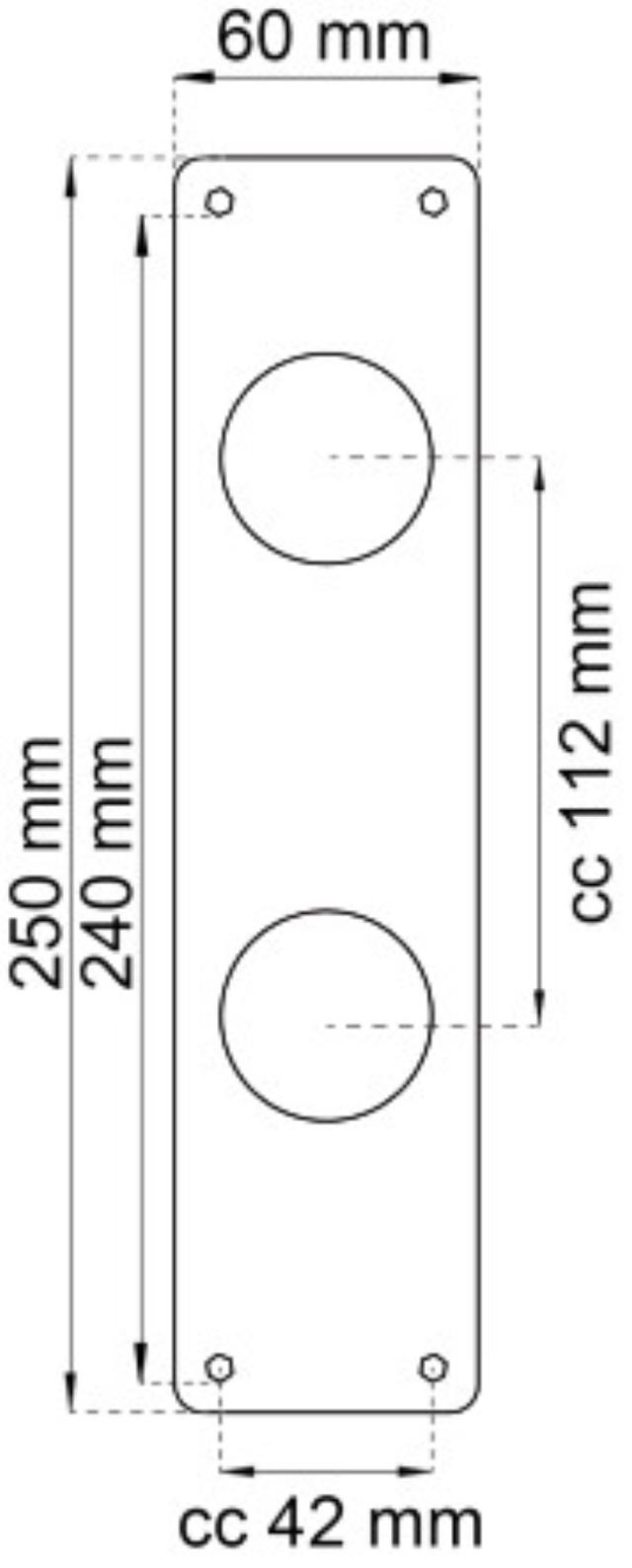 TIRE PLATE 60X250MM SOLID STAINLESS 