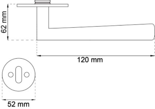 DOOR HANDLE CLASSIC WITH FIXED ROSE RF