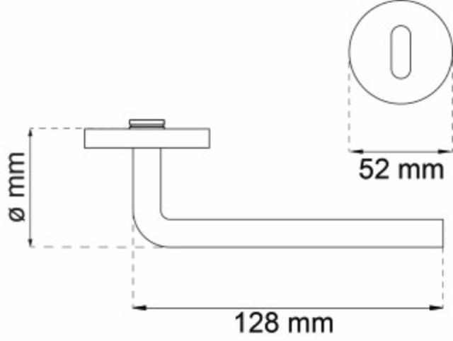 DOOR GR. L-SHAPED W/BOW 16MM STAINLESS 