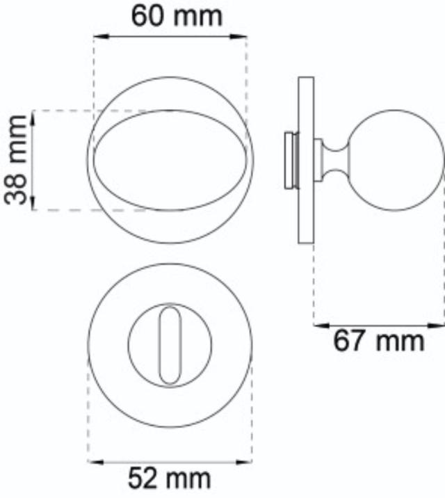 DOOR HANDLE KNOB MAT NICKEL SOLID 