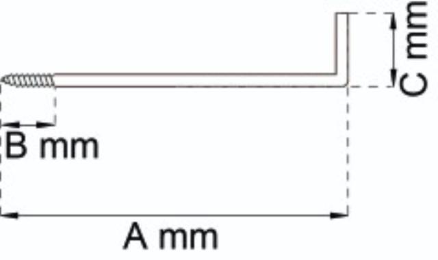 SCHROEFHAAK HOEK 100MM EL-G