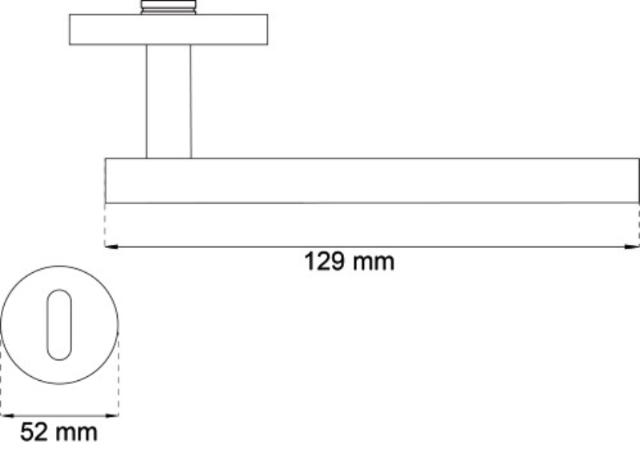 DEURKLINK T-KLINK 19MM GEBOGEN 