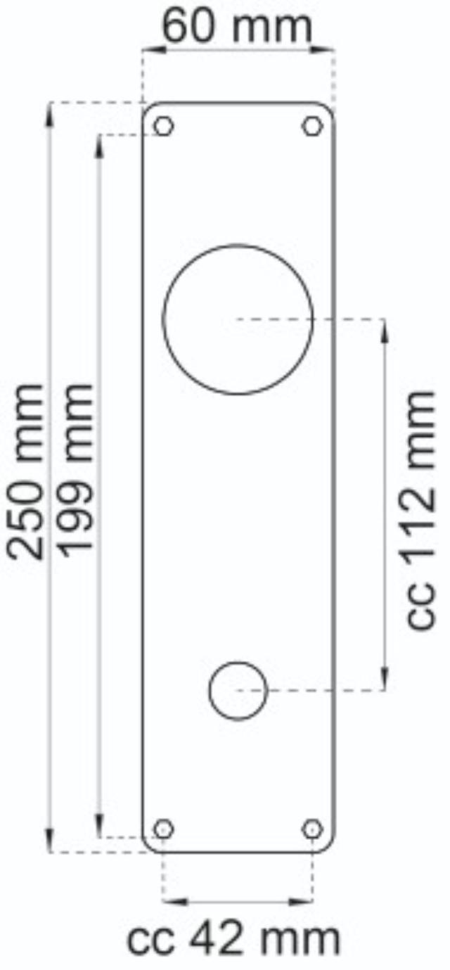 BANDENPLAAT 60X250MM MASSIEF RF 