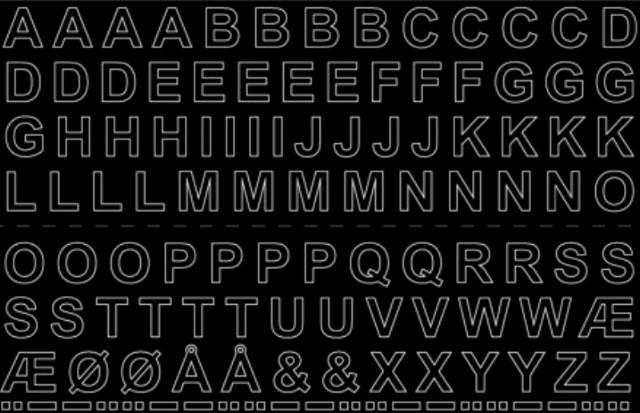 LETTER SHEET VINYL A-Ø 13MM BLACK