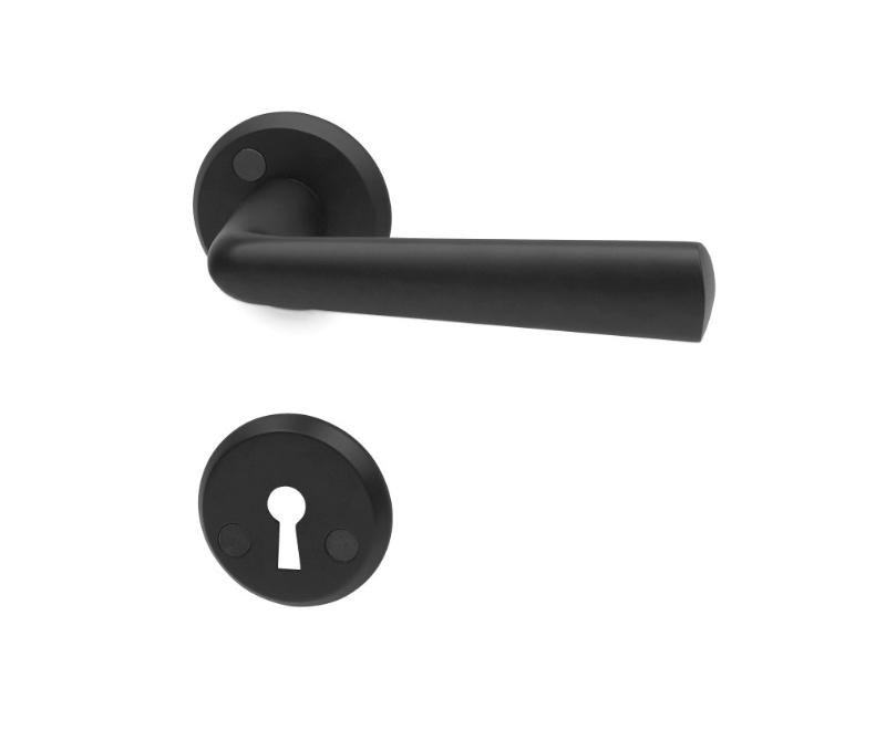 DOOR HANDLE SEATTLE W/ KEY BOX. BLACK 