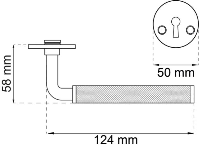 Türgriff Lexington inklusive Schlüsselplatten. Messing. 